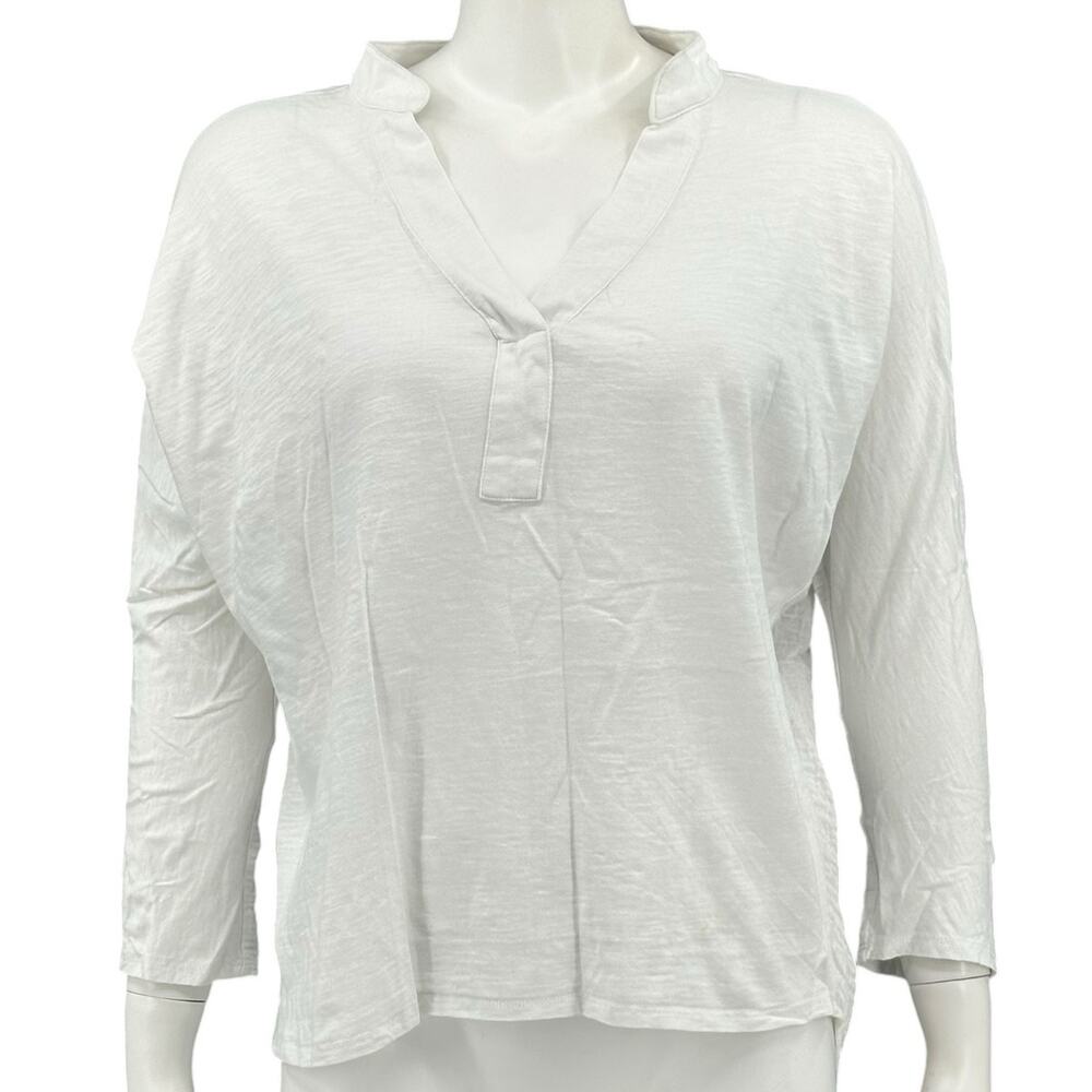 Sundance Top Womens Medium White Gauzy Hi Lo Oversized Boxy Beachy Lagenlook